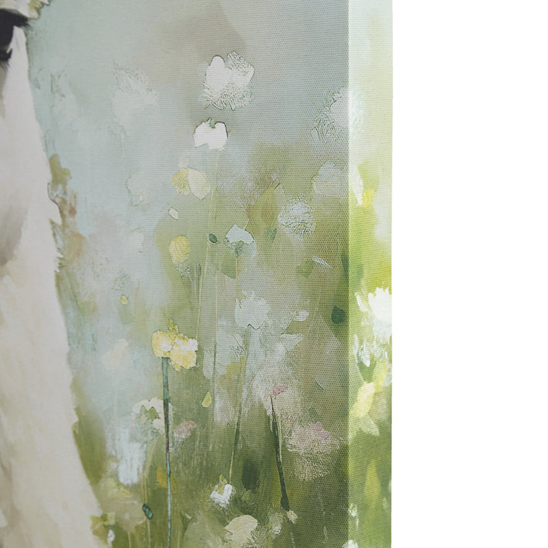 «Llama In Blossom Fields» - Décor pour votre maison, impression élégante