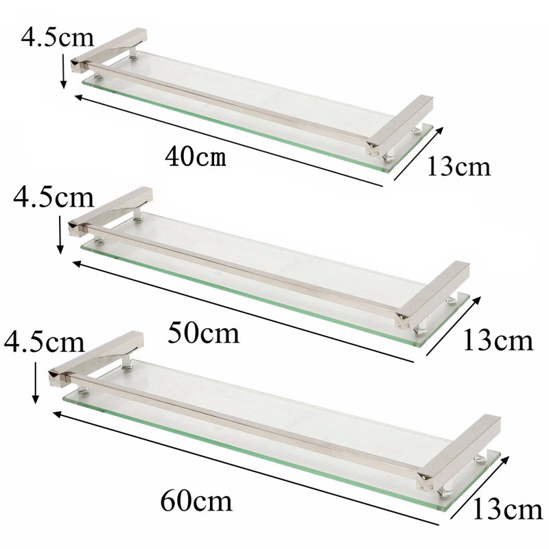 Hilliger Drill / Screw Shower Shelf, 4.5cm H x 50cm W x 13cm D