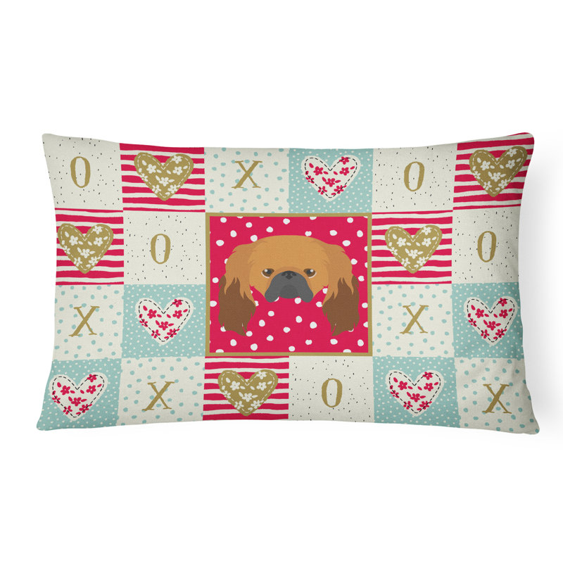  Coussin d'extérieur rectangulaire rembourré Pekingese Love