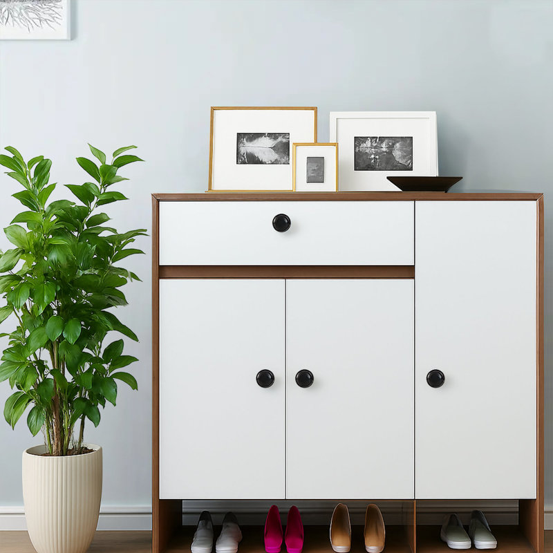 Boutons d'armoire ronds - poignées de tiroir dorées / noires de 1,06 po, finition moderne mate, quincaillerie de cuisine, de salle de bain, de garde-robe et de mobilier