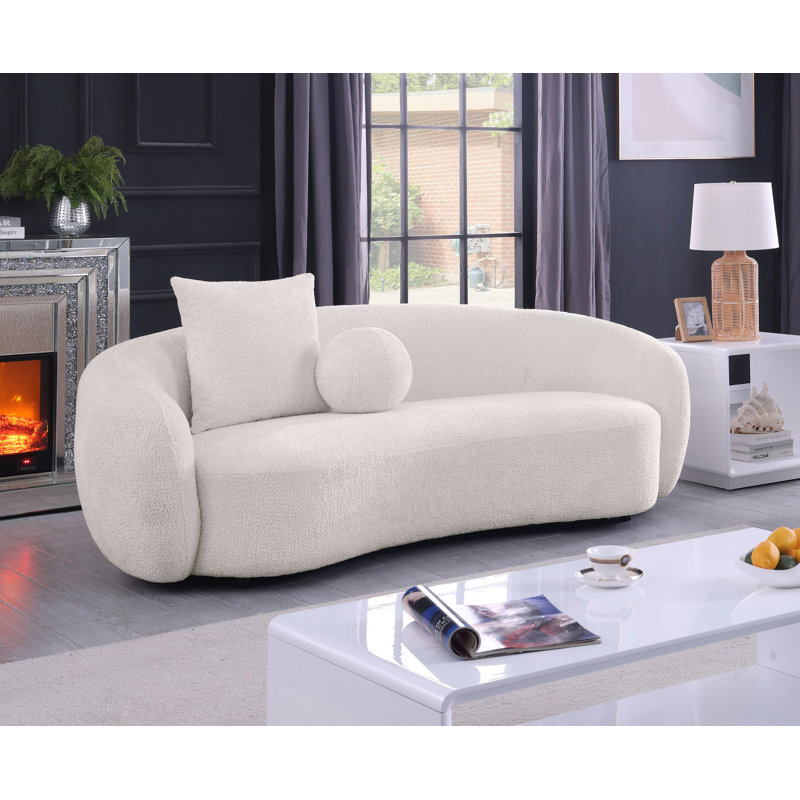 Angelamae Teddy Fabric 3 Seater Sofa, Beige