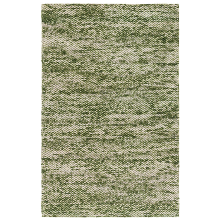 Natura 425 Handwoven Wool/Cotton/Polyester No Pattern Indoor Use Only Rug in Green/Ivory