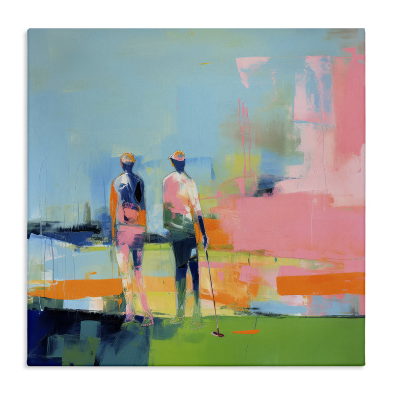 Art abstrait sur toile, scène de golf abstraite par Irena Orlov, H 36 po x l 36 po