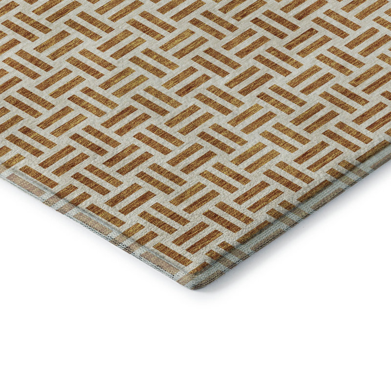 Premium Machine Washable Prisco Copper Rug, Rectangle 5' x 7'6"