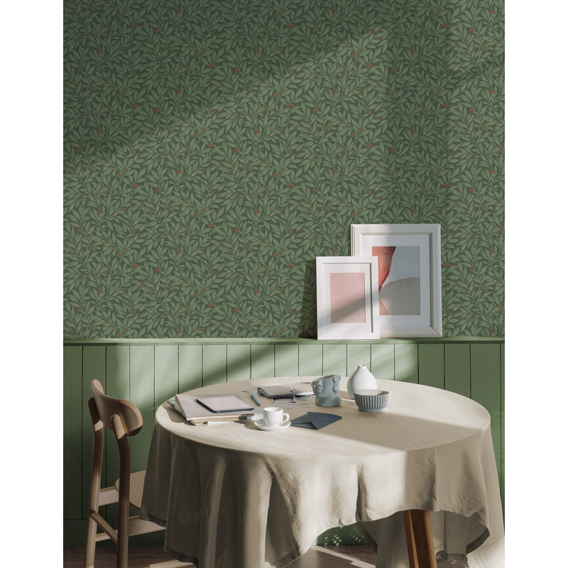 Papier peint Coretta Vine, Vert foncé