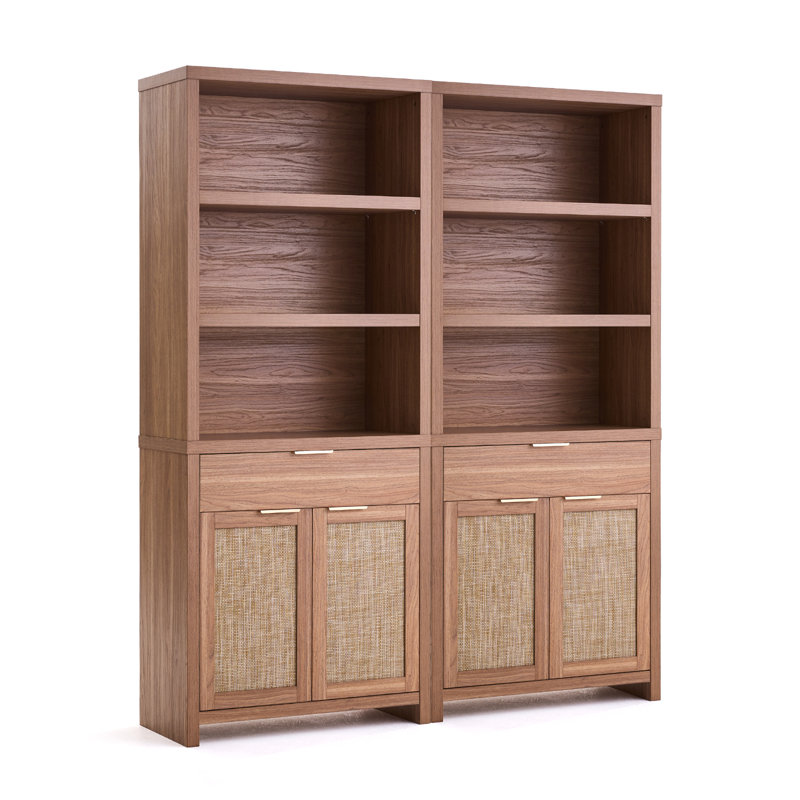 185cm H x 152cm W Standard Bookcase, Natural Oak