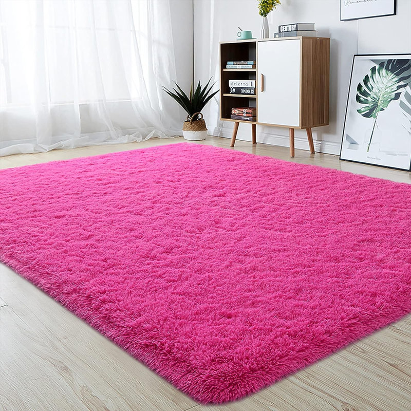 Afarin Rectangle Solid Color Microfiber Rug