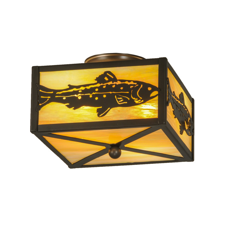 Plafonnier semi-encastré carré 14,5" à 2 lumières unique