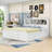 King Platform Bed with USB-Equipped Storage Headboard and 2 Drawers-1087404187