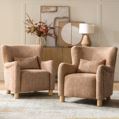 D’alouette Boucle Wingback Accent Chair
