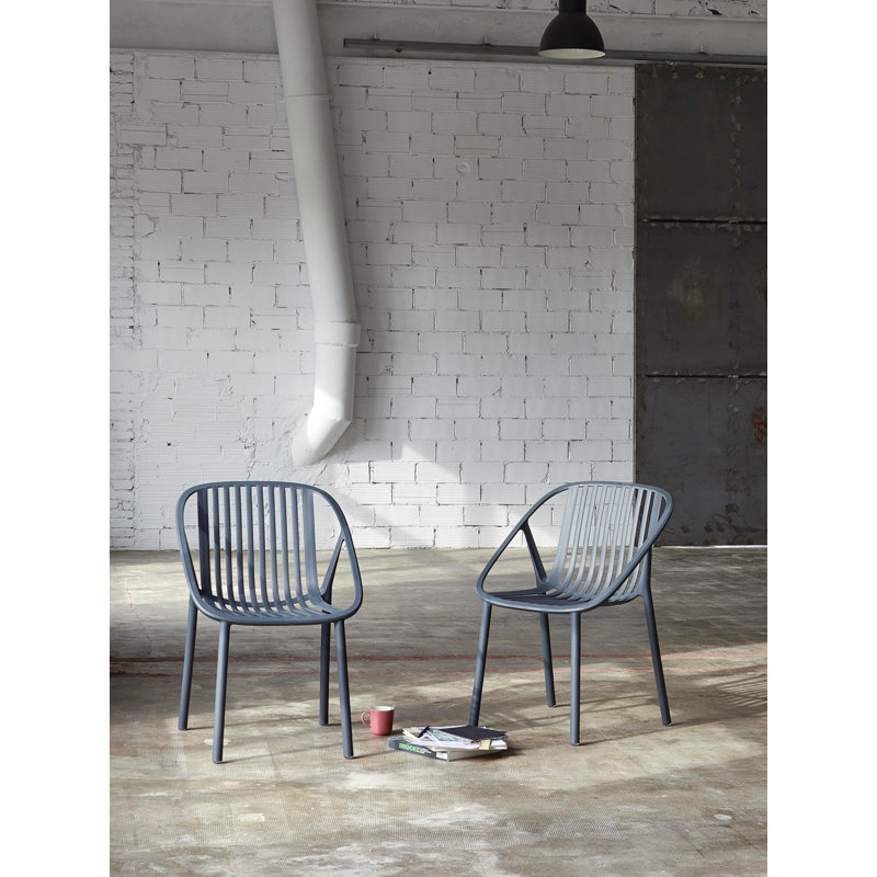 Chaise de patio Bini, Gris foncé