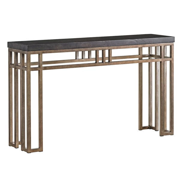 Custom Narrow Console Table, Modern Entryway Table, With Metal