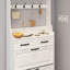 Armoire à chaussures blanche avec 3 portes et 2 tiroirs avec support, grand espace de rangement