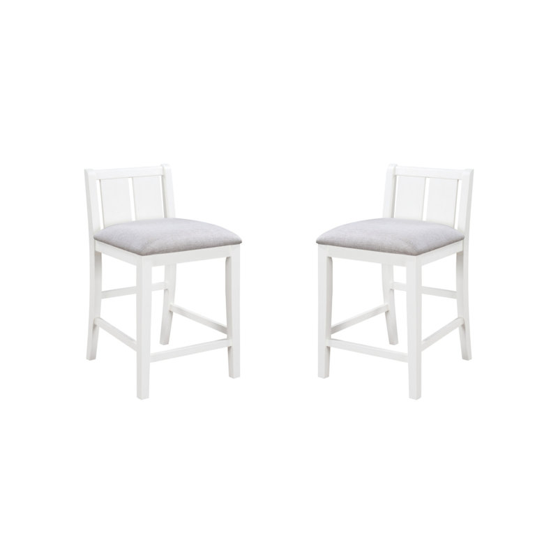 Ensemble de 2 chaises à hauteur de comptoir Graham, Crème, Blanc