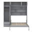 Lit escamotable mural avec armoire supérieure, tablettes et garde-robe, lit pliable peu encombrant-1761189407