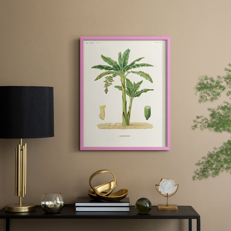 Arbre antique avec fruit III, reproduction encadrée - bois massif, H 21 po x l 17 po, Rose