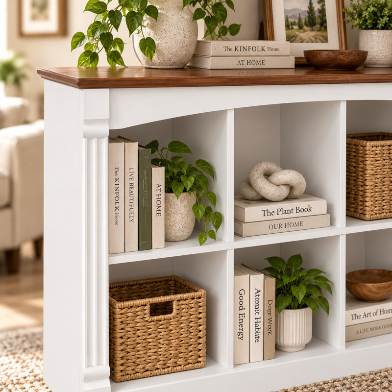 Organisateur de rangement Manis à 8 cubes avec moulures décoratives et accents de garniture arquée
