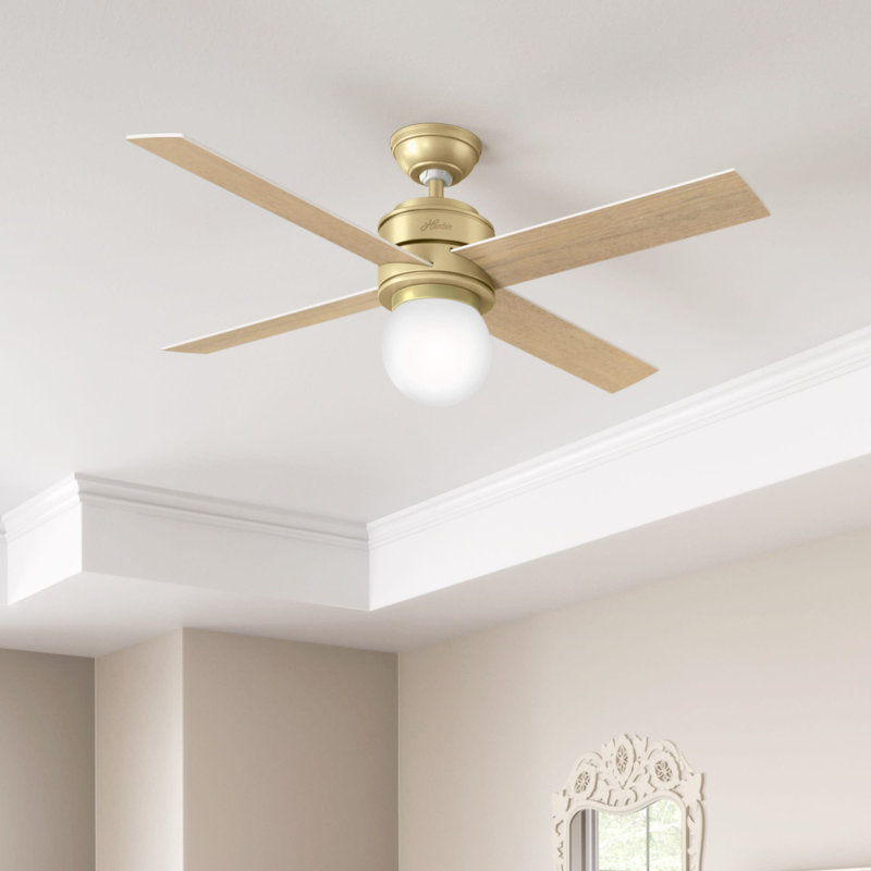 Hepburn 52" Modern Brass Ceiling Fan with LED Light