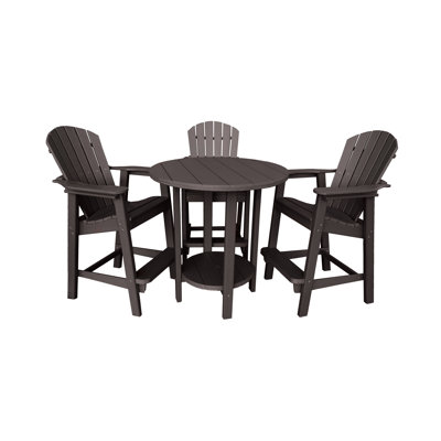 Glodine Outdoor Bar Table and Chairs Set - Poly Outdoor Furniture by Latitude Run