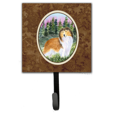 Porte-laisse sheltie et crochet mural