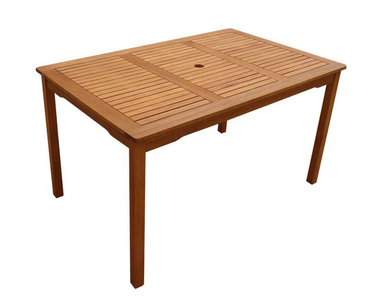 Adish 4 - Person Wood Patio Dining Set with Rectangular Table