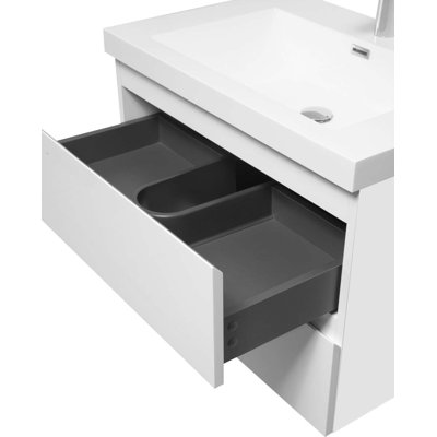 Armoire de salle de bain murale flottante 30 po avec lavabo en résine