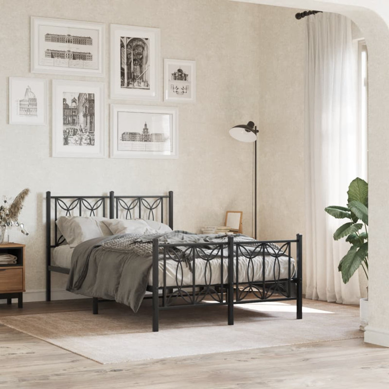 Courtemanche Metal Open-Frame Bed, King, Black