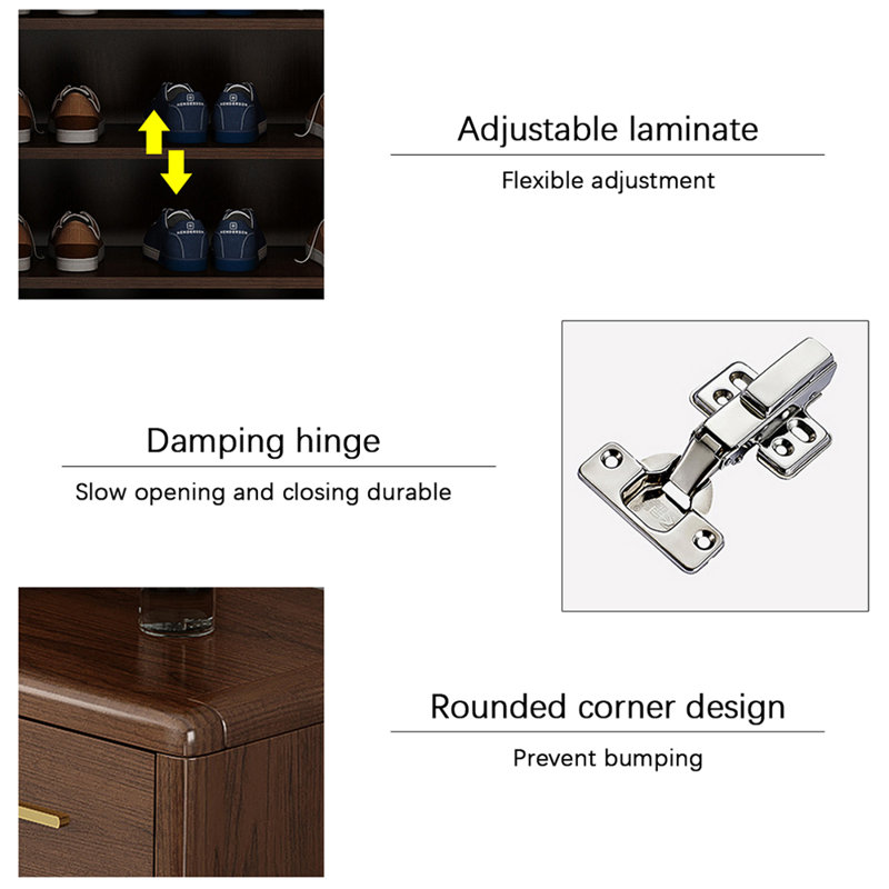 Nut-Brown Solid wood Shoe Storage