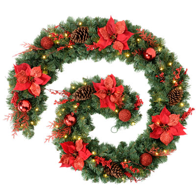 108cm Lighted Faux Garland with Lights
