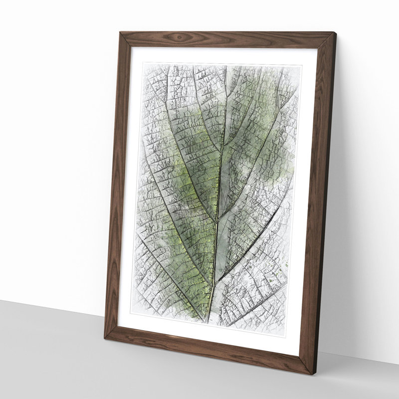Leaf Pathways - Single Picture Frame Painting on MDF, Walnut Framed, 87cm H x 62cm W x 2cm D