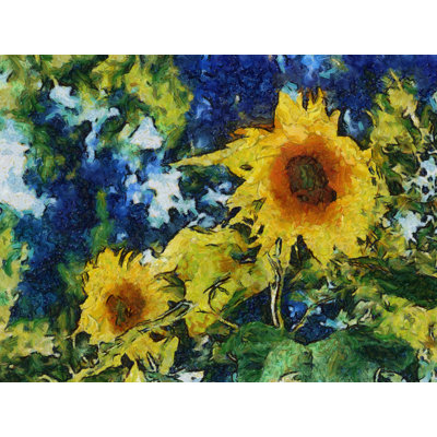 «Sunflowers» par Michelle Calkins, reproduction sur toile tendue