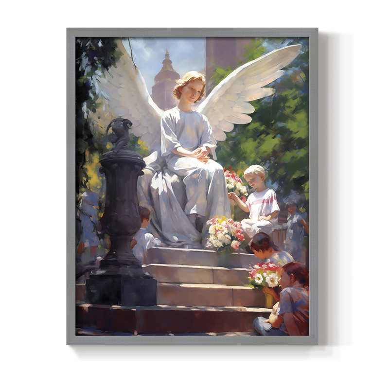 Religious Series CDLXV, reproduction encadrée - bois massif, Gris, H 30 po x l 24 po