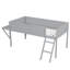 Lit mezzanine en bois avec bureau et DEL, gris-1509054663