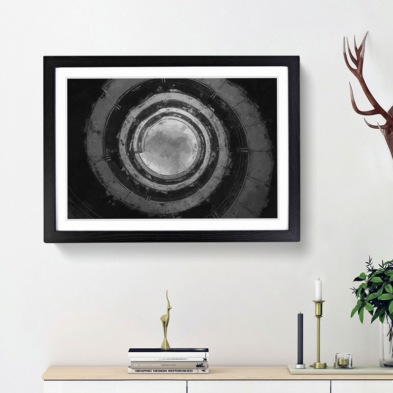 Spiral to the Sky in Abstract - Framed Print, 27cm H x 36cm W x 2cm D, Black Framed