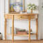 Farmhouse Half Moon Console Table with Drawer & Shelf-125102327