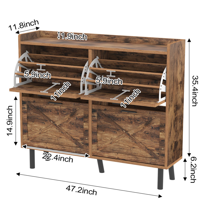 Modern Storage Cabinet With 3 Flip Drawers Suitable For Living Rooms