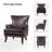 Aviles  29.2" W Vegan Leather Wingback Armchair-1762382811