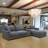 Loette 120.3" Configurable Sectional Sofa, USB Ports, Cup Holder, 360°Rotate Tabletop, Console Box & Armrests-1825867431