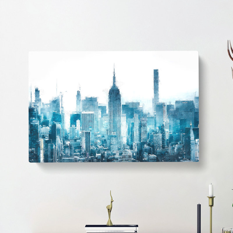 Manhattan New York Skyline - Wrapped Canvas, 40cm H x 60cm W x 3cm D