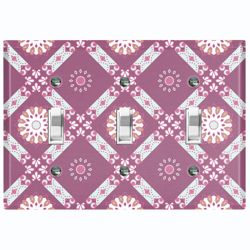 Patterned 3 - Gang Toggle Light Switch Standard Wall Plate