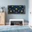 Plants &Flowers Blue And Gold Floral Gothic Pattern-2051750512