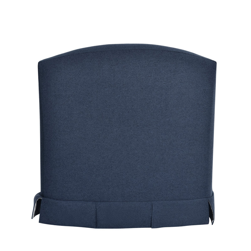 Mcgee Modern Farmhouse Slipcovered Swivel Armchair, Navy Polyester