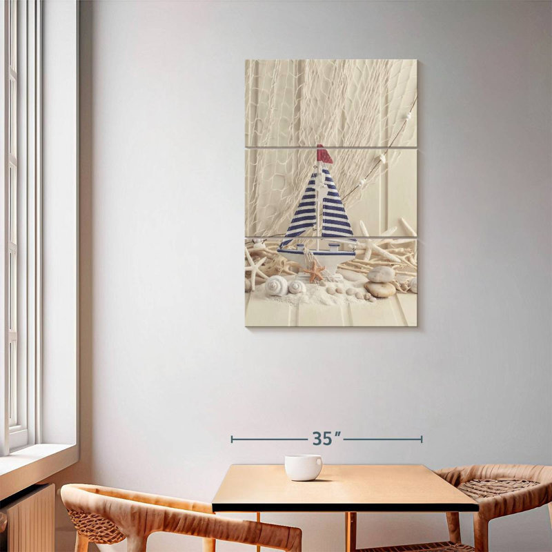 Décor nautique et voilier, H 57 po x l 36 po