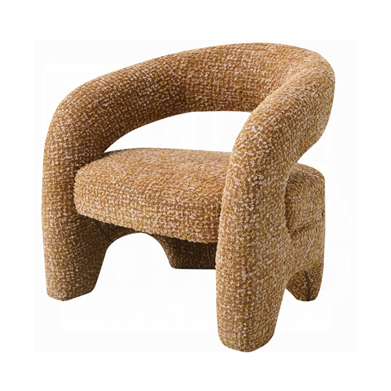 Fauteuil d'appoint de 77,2 cm de large, en tweed orange