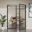 Portes intérieures doubles vitrées Full-Lite de 56 po × 80 po, portes françaises en aluminium noir mat pour le salon et la salle à manger-136026394