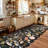 Hallway Rug Washable: Extra Long Floral Scalloped Carpet Non Slip Boho Rug for Indoor Entryway Stain Resistant Rug for Living Room-691794612-678585213