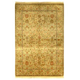 Hand Knotted Wool Oriental Area Rug in Gold