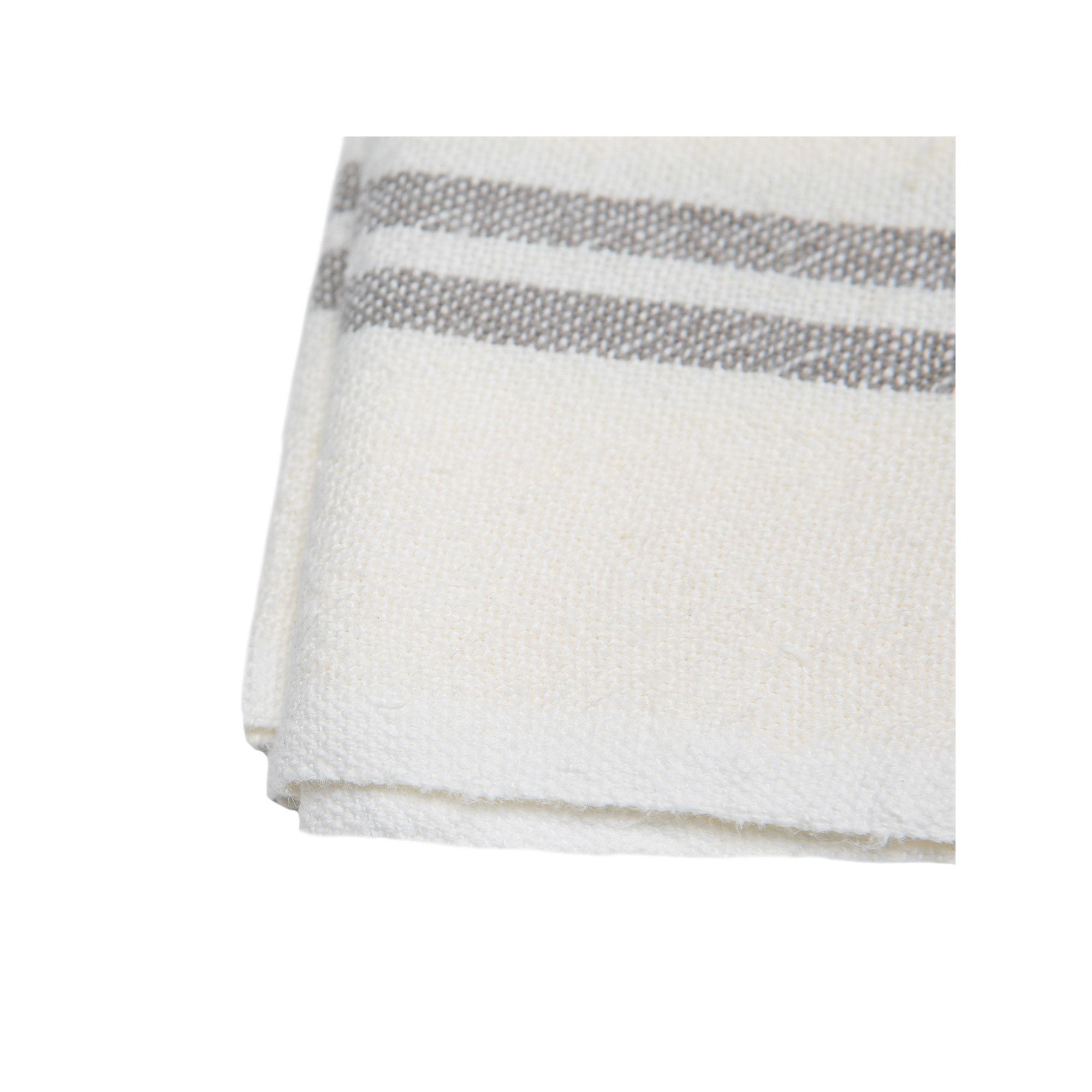 Brookline Stripe Tea Towel Kitchen Towel, Ivory/Grey