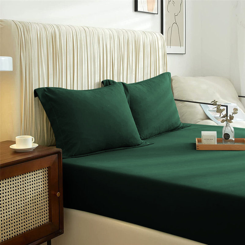 Super Soft Extra Deep Microfiber Brushed Fitted Sheet, Emerald, Kingsize (5')