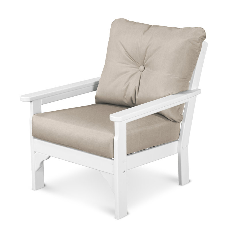Lakeside Vineyard Deep Seating Chair, White, Cast Ash